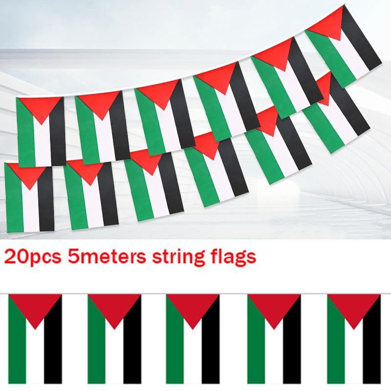 1421cm 5meter 20pcs Palestine String Flag Polyester Banners Office Home Decor