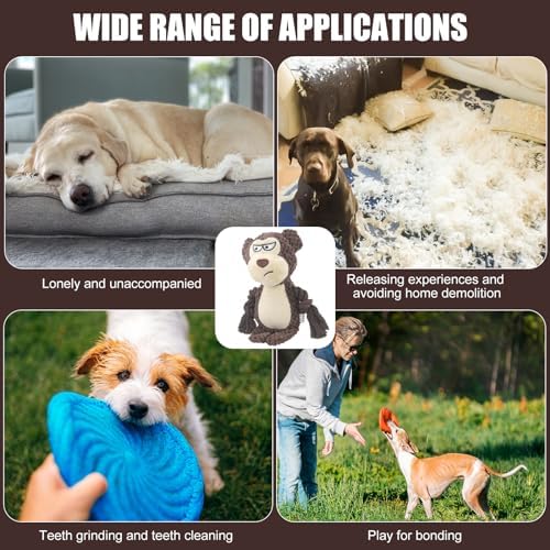 Dog Toys for Large Dogs, Durable Plush Squeaky Chew Toys, Interactive Puppy Teething Toys, Tough Chew Toys for Aggressive Chewers (Style 3)