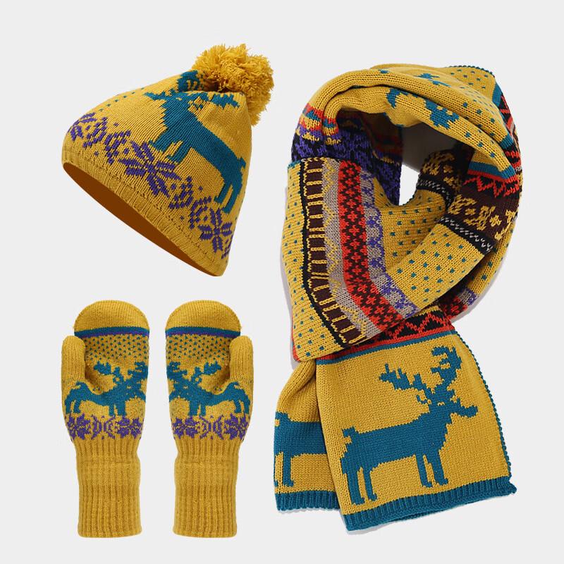 Christmas Winter Warm Hat, Scarf & Gloves 3-Piece Set