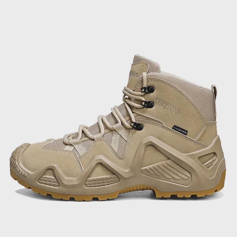 Men's Waterproof Non-Slip Lightweight Mid-Cut Hiking Shoes - All-Season, Breathable, and Wear-Resistant.