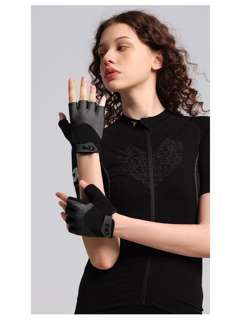 Andningsbara Halkfria Cykelhandskar - Stötdämpande, Halvfinger, för Män & Kvinnor