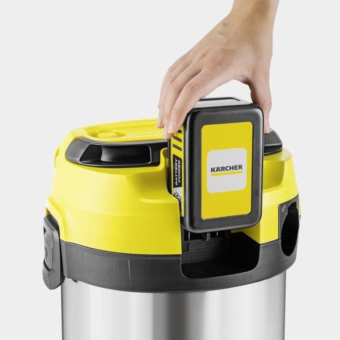 Aspirateur eau et poussières sans fil KARCHER WD 3-18 S V-17/20 - Acier - 17 l - (sans batterie ni chargeur)