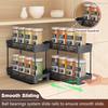 2 Tiers Cabinet Organizer Pull-out Plastic Storage Rack Seasoning Spcie Jar Storage Holder Home Kitchen Storage Organization