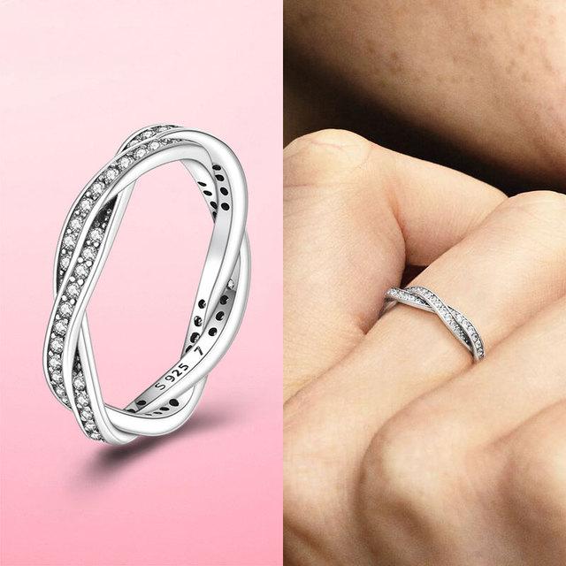 925 Silver Stackable Infinite Heart Daisy Flower Ring for Women Original Silver 925 Rings Brand Jewelry Gift