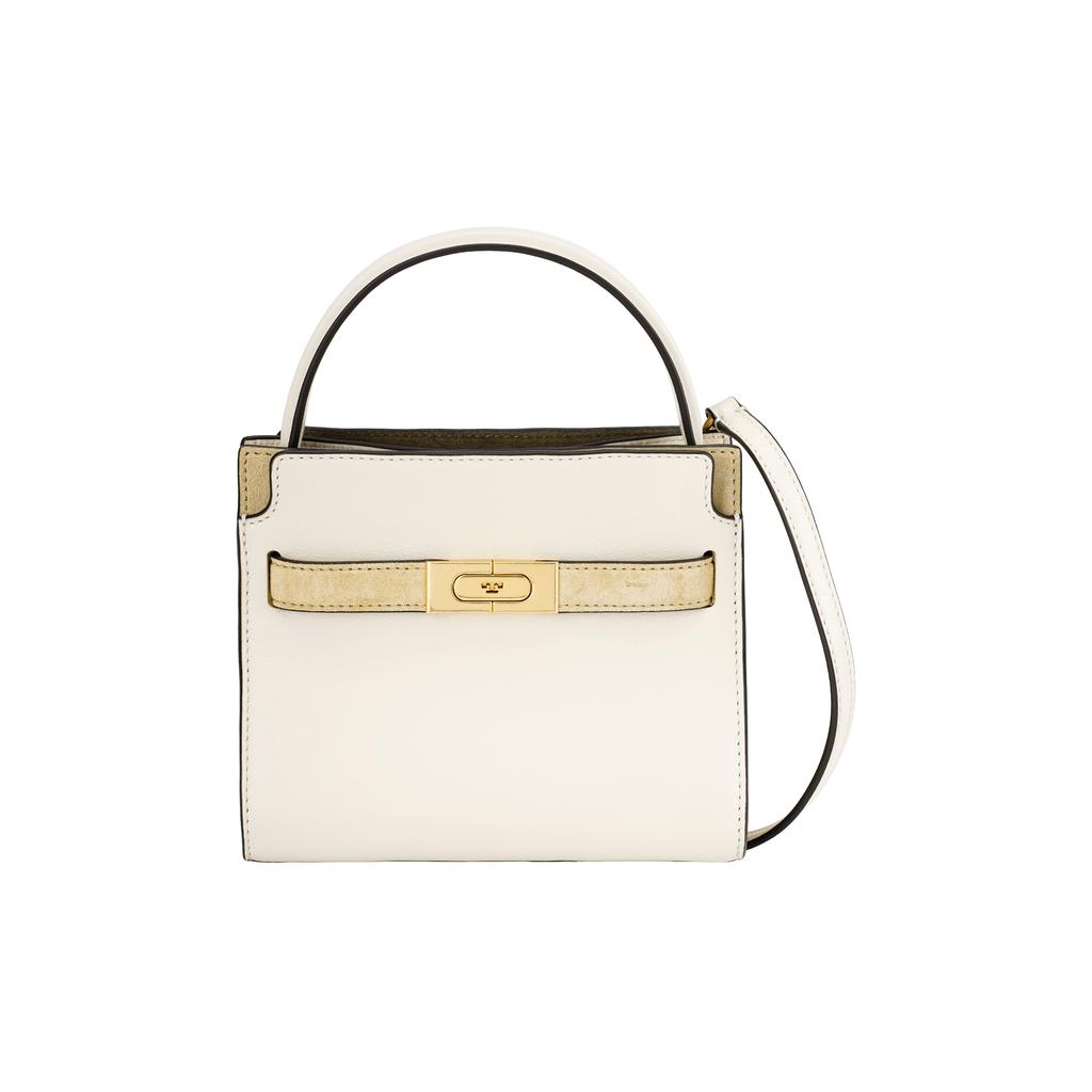 Tory Burch Lee Radziwill Button Closure Mini Leather Handbag Women handbag Beige 80673-122