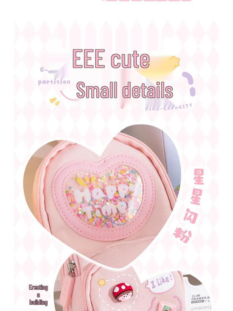 Three-layer Cute Cartoon Pencil Bag for Girls: Spacious, Stylish, and Ideal for Primary School Students