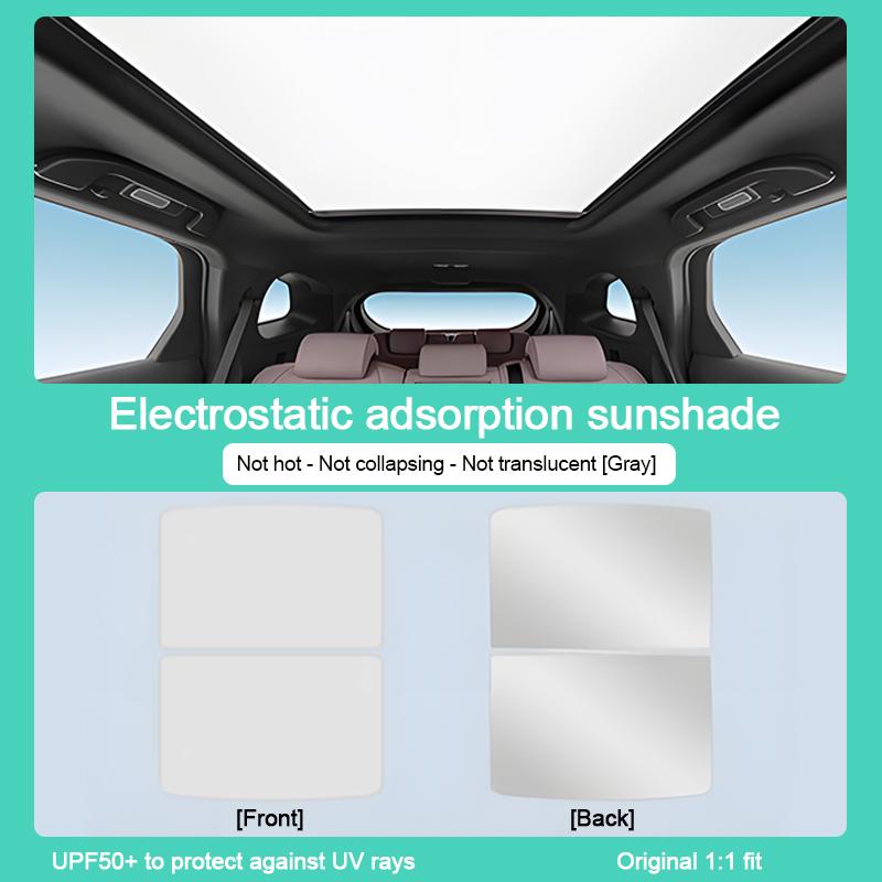 For Geely Boyue Cool Cityray  2024 2025 G426 Roof Car Sun Shades Electrostatic Adsorption Sunroof Sunshade Sticker Accessory Cloth Gray 2PCS