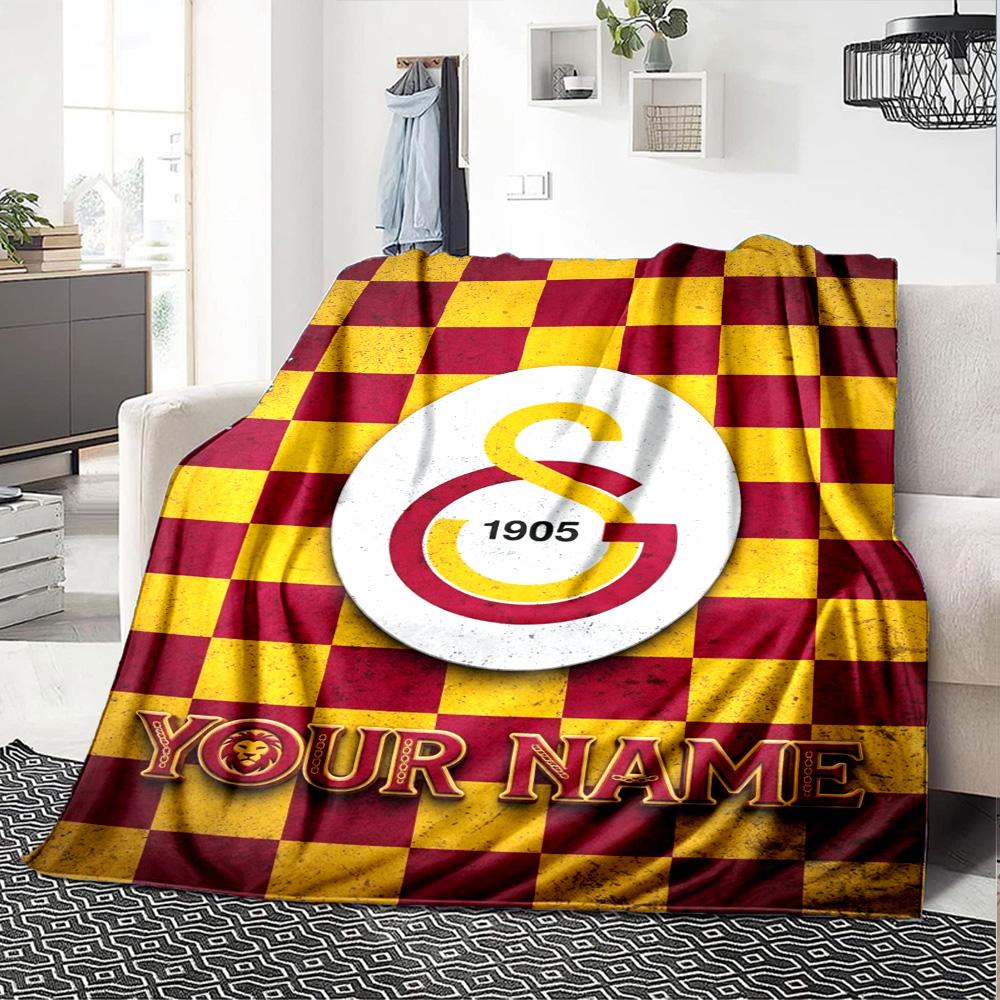 Name Custom Galatasaray Print Flannel Blanket High Quality Warm Comfortable Cover for All Seasons Perfect for Gifts Home Decor