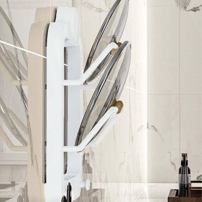 No-Drill Suction Cup Kitchen Pot Lid & Cutting Board Rack