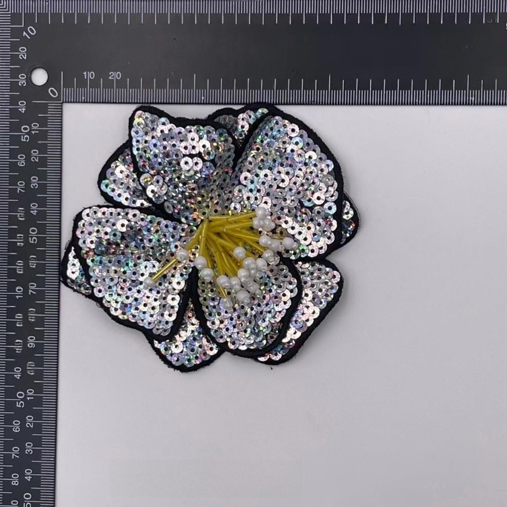 Colorful Sequins Sew On Patch Large Size Repair Hole Applique Flower Applique Auxiliary Material