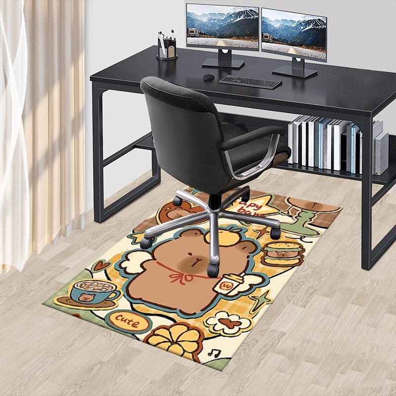 1PC Capybara Cute Extra Large Non-Slip Floor carpet, Office, family, bedroom, Studio - Large Area Rug Indoor Rugs, Vibrant Colors-A310