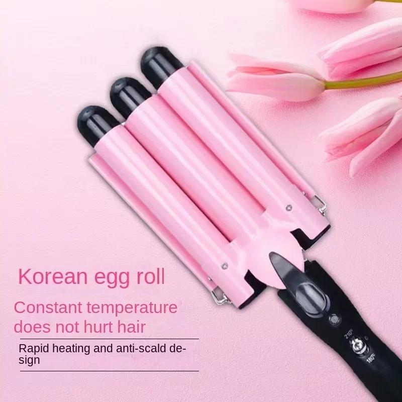 

Electric Curling Stick Egg Roll Korean Style Water Ripple Perm Three-tube Curling Iron Wave Waver Styling Tools Hair Styler Wand EU