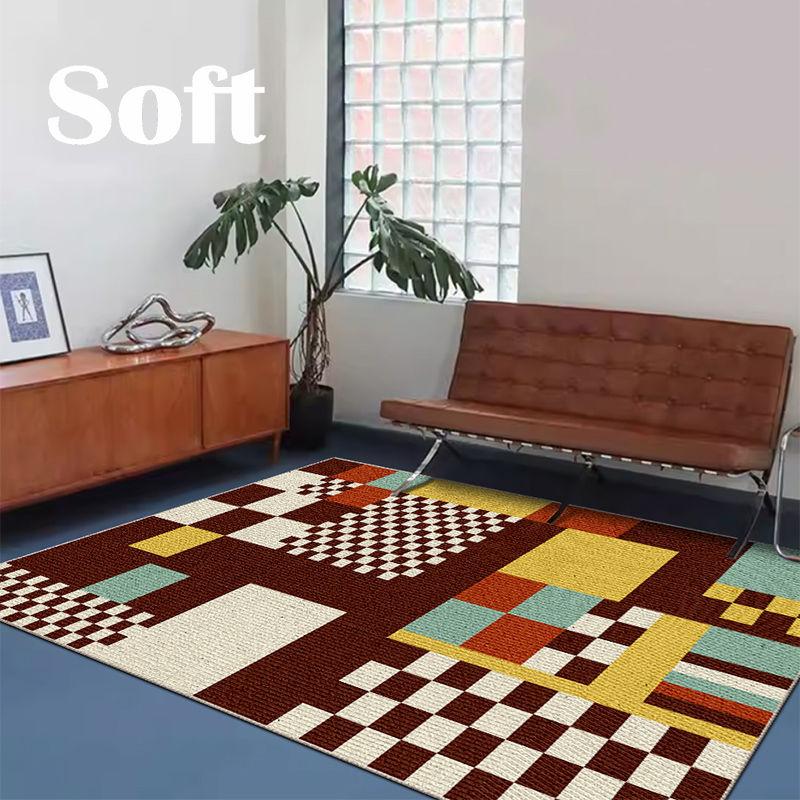 

Modern Colorful Geometric Carpet Living Room Decoration Luxury Aesthetic Carpets Art Plaid Rugs Easy Clean Non-slip Bedroom Rug 80*120cm