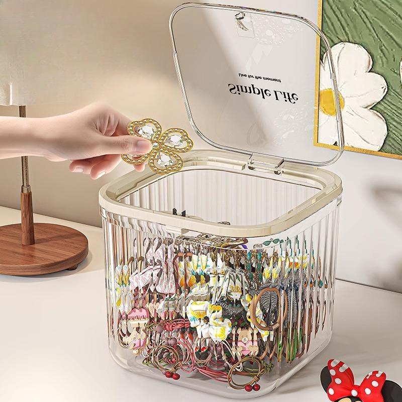 Pudełko do przechowywania akcesoriów do włosów dla dzieci do użytku domowego - Duże pudełko do przechowywania biżuterii na biurko - Pudełko do przechowywania gumek, spinek i klipsów do włosów