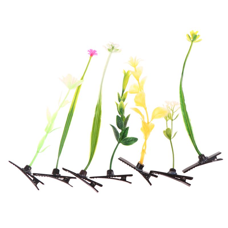 5 Stück Grasblumen-Haarspange Pflanzen-Haarspange Trendige Kleine Haarspange Für Mädchen Kinder Kreative Pflanzen-Kunststoff-Haarspange Damen Accessoire