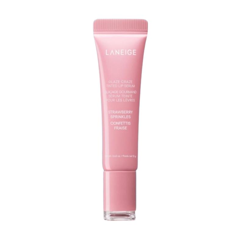 LANEIGE Glaze Craze Tinted Lip Serum 12g – Donut Glow Lip Serum, Buildable Sheer Tint, Moisturizing Lip Care (6 Colors)