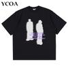 Men TShirt Shadow Graphic Cotton Oversized Tops Harajuku Summer Streetwear Korean Fashion Vintage Short Sleeve Tee Y2k Clothing