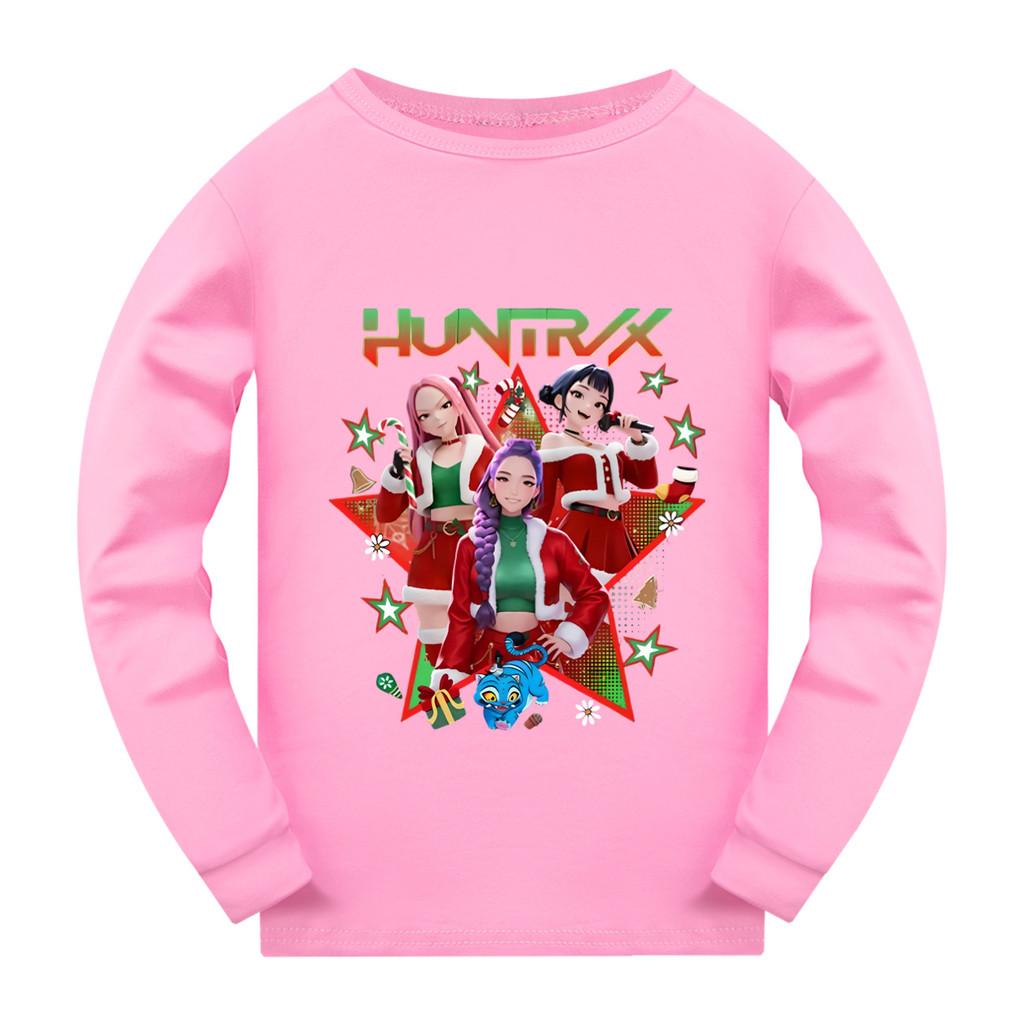 5182 Kids Girls Christmas New Year Rumi Zoey Mira Super Star Print Long Sleeves T-Shirt
