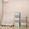 Large Book Library Cart Mobile Iron Document Bookcase Rack Picture Underdesk Storage Bookshelf Holder Children Room Organizer