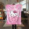 1PC Hello Kitty Cute Print Flannel Blanket, High quality All Seasons, Home Decor, Warmth and Comfort, Perfect for Christmas Gifts