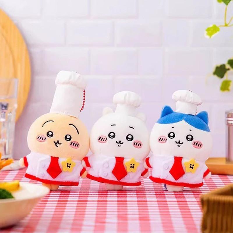 Chiikawa Restaurant Usaqi Chef Hat Doll Playful Bear Plush Keychain Fans Kids