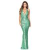 European and American women's deep V sleeveless halter dress, pure and alluring style spicy girl mermaid French dress