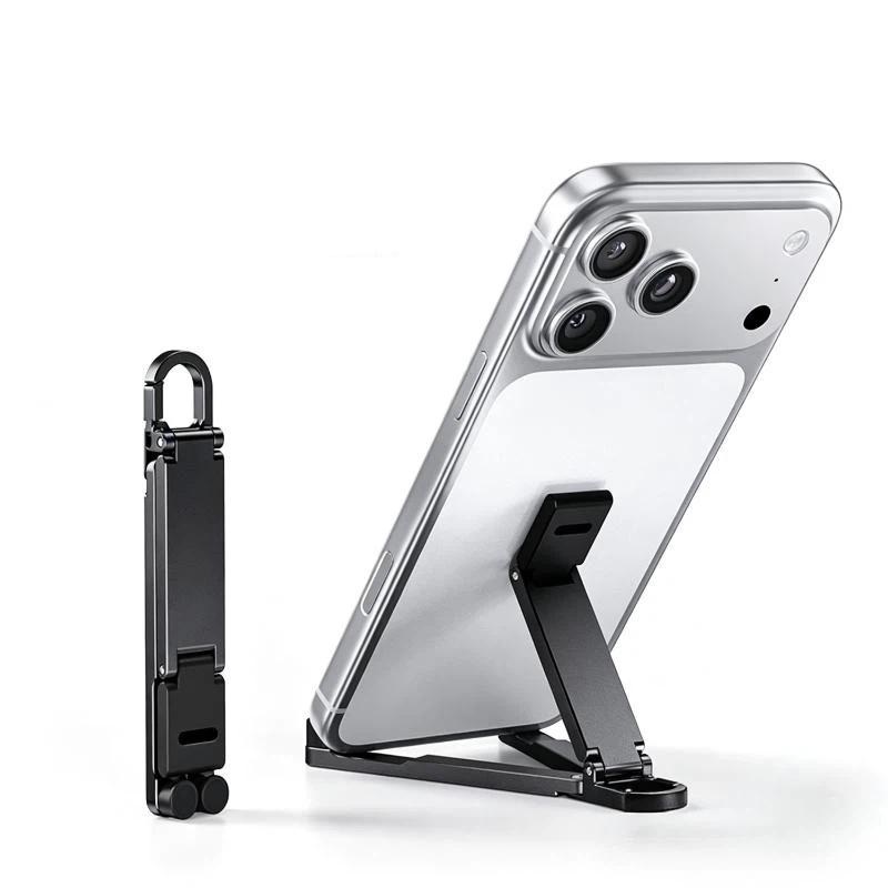 Mini Foldable Keychain Phone Stand Multi Angle Adjustable Hands Free Universal Holder for Phones Below 7 Inch Creative Small Gifts