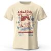 Kawaii Cat Doodle Harajuku Printed 100% Cotton T-Shirt, Soft & Breathable Round Neck Short Sleeve Tee Unisex Cute&Artistic Style