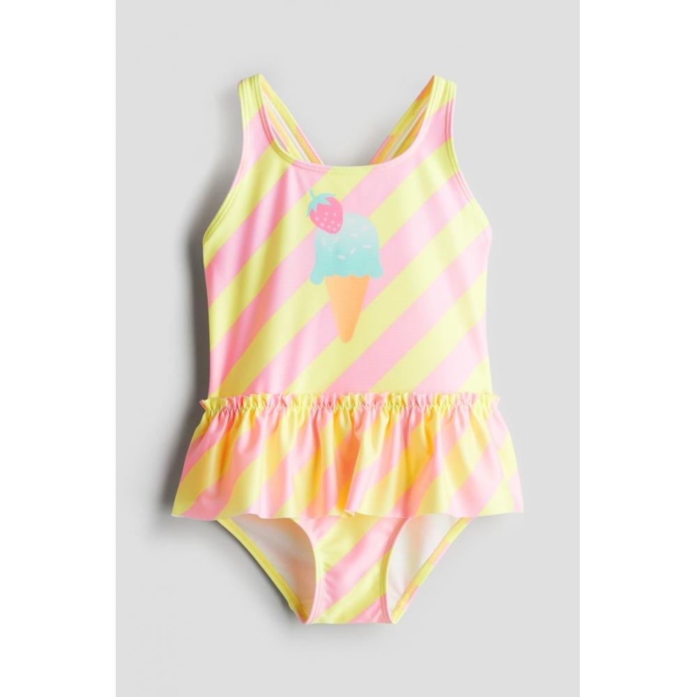 

Купальник HM с оборками, нежно-розовый, в виде рожка мороженого