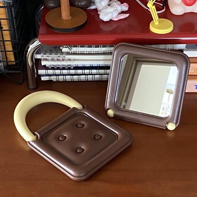 

CaDarr - Biscuit Plastic Foldable Desktop Mirror Brown