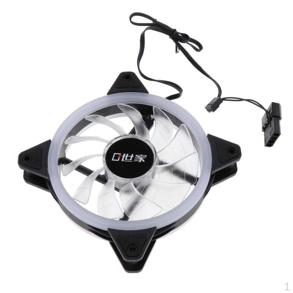 four pin 12V DC 120mm LED Computer cooler Fan with Cushions for Cases Cooling