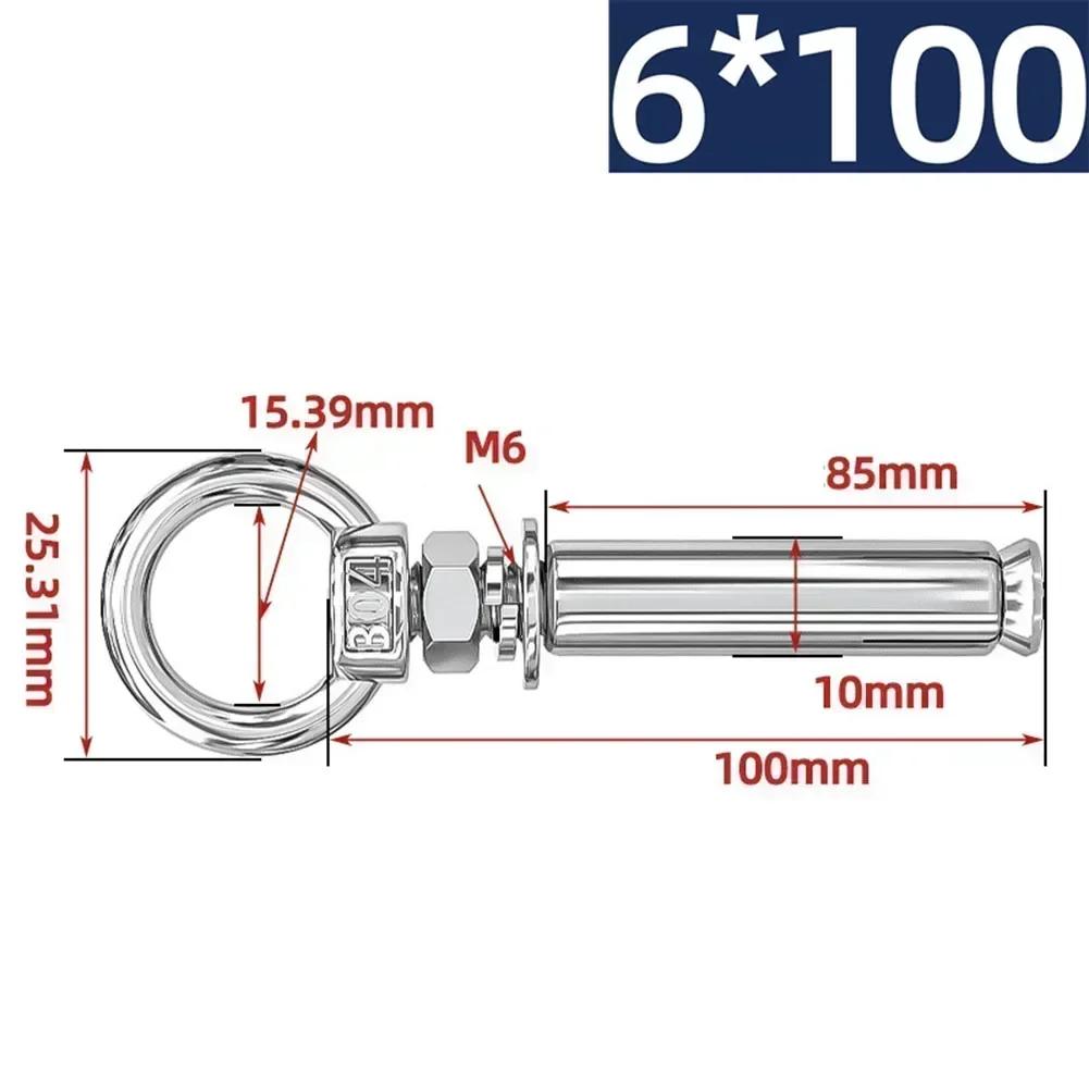 304 Stainless Steel Expansion Bolts With Eye Screws For Wall Anchors 50 150mm Lengths Waterproof And Rust Proof Design