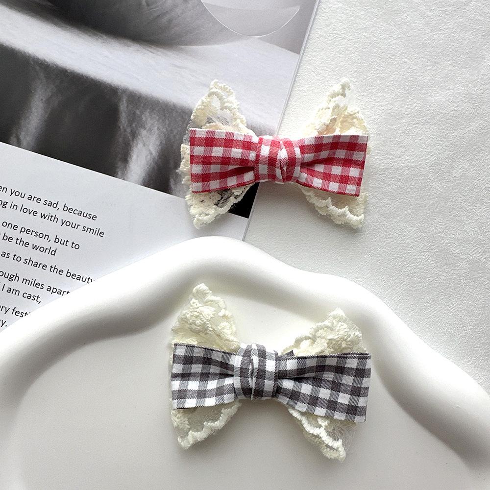 Girls Bowknot Lace Headwear Solid Color Hair Accessories Lovely Headwear Hairpins Advanced  Princess Headdress Barrettes