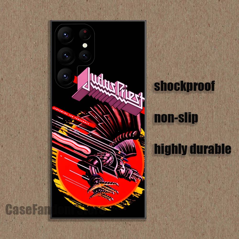 J-Judas P-Priest Shockproof Phone Case For Samsung S26,S25,S24,S21,S22,S23,S30,Ultra,S20,Plus,Fe,Lite,5G Black Cover