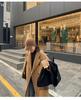 Women's Mid-Length Double-Breasted Wool Camel Coat - Autumn/Winter Korean Style Trend