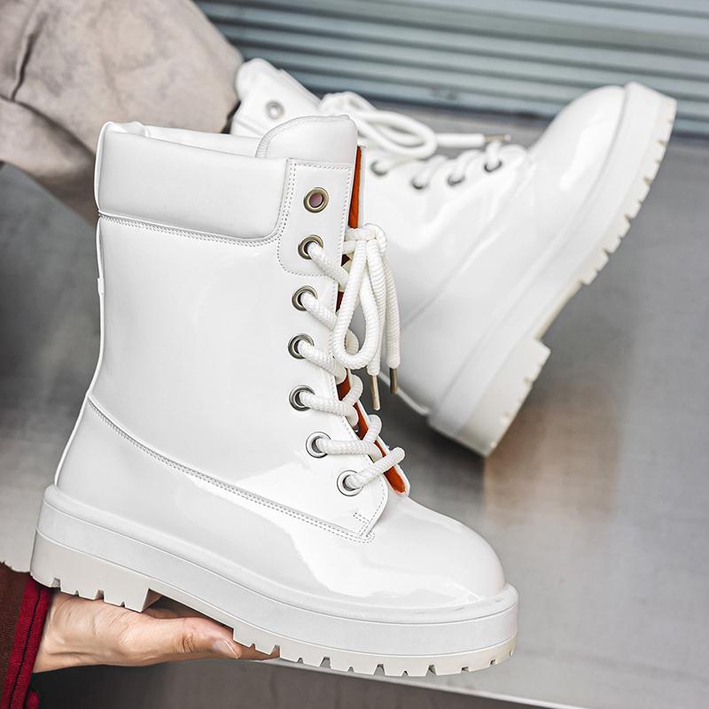Fashion High Top Boots for Men Outdoor platform Mens Boots High Quality Lace-Up Casual Boots Lightweight Waterproof Ankle Boots
