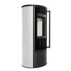 Wood Burning Steel Stove KRATKI ERIK Ø 150 5,5 kW Decorative Ceramics WHITE SATIN