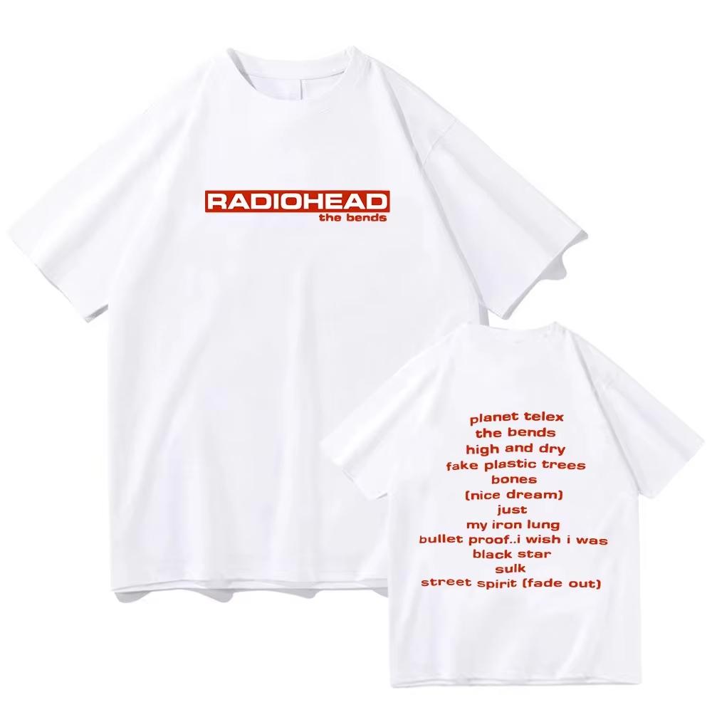 Radiohead Music Band Printing Tshirts Cotton High Quality Spring Teeshirt Short Sleeve Women Mens Streetwear Tshirts Clothing