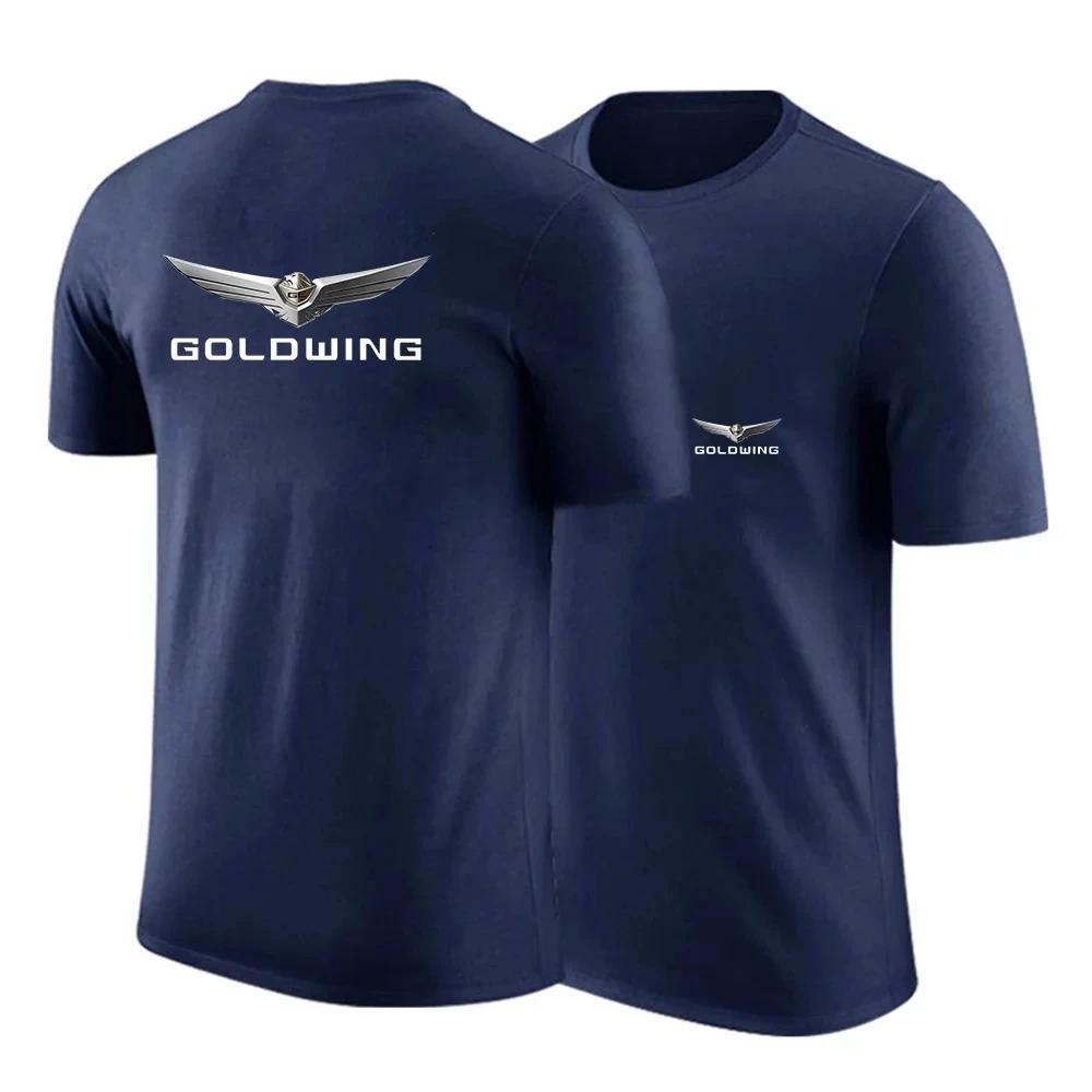 Giappone Motociclo Uomo Cotone di Alta Qualità Casual Stampa Monocolore GoldWing Gl1800 Nuova Maglietta Estiva a Maniche Corte Moda Marca