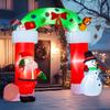 8.2FT Christmas Archway Inflatable Decoration Xmas Santa Claus Snowman Blow Up Model With LED Light Indoor Party Holiday Decor