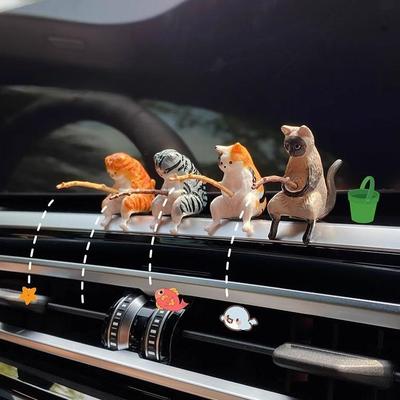 Decorazione interna auto Resina carina con bicchieri a tubo Specchietto retrovisore automatico Ciondolo Uscita aria per accessori auto
