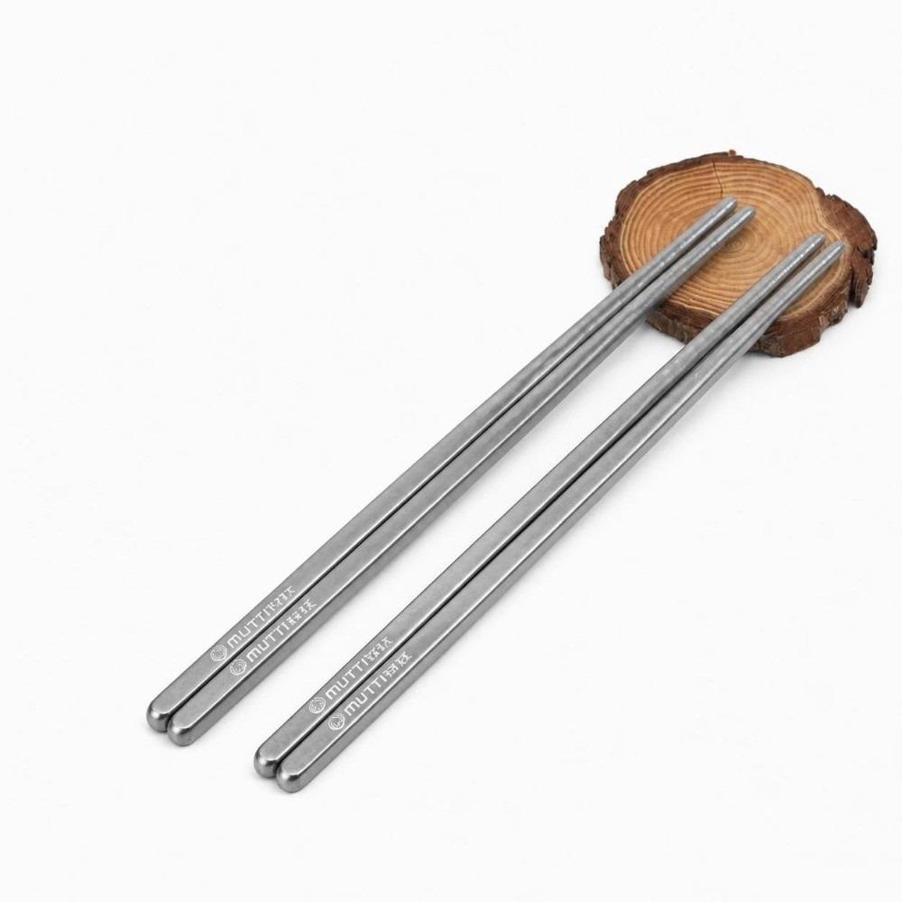 2 Pairs Lightweight Utensils Titanium Reusable Tableware Portable Dishwasher Safe  Home