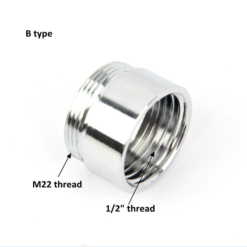 Edelstahl M22 auf 1/2" Gewindeanschluss Haushalt Badezimmer Duschschlauchanschluss Küchenarmatur Gelenke Wasserhahn Adapter