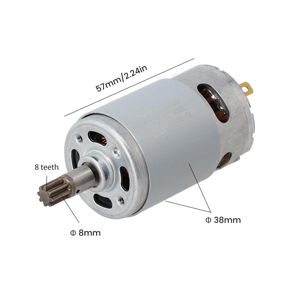 Long lasting 18V 8 Teeth Motor RS550VD6532 H3, High Reliability, Silver color, Suitable for WORX WX390, WU390 9, WX390 31