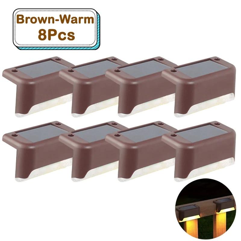 Solare Stufenleuchten für den Außenbereich Warmweiße LED Wasserdichte Treppenwegbeleuchtung für Garten Terrasse Zaun Balkondekoration Solarenergie