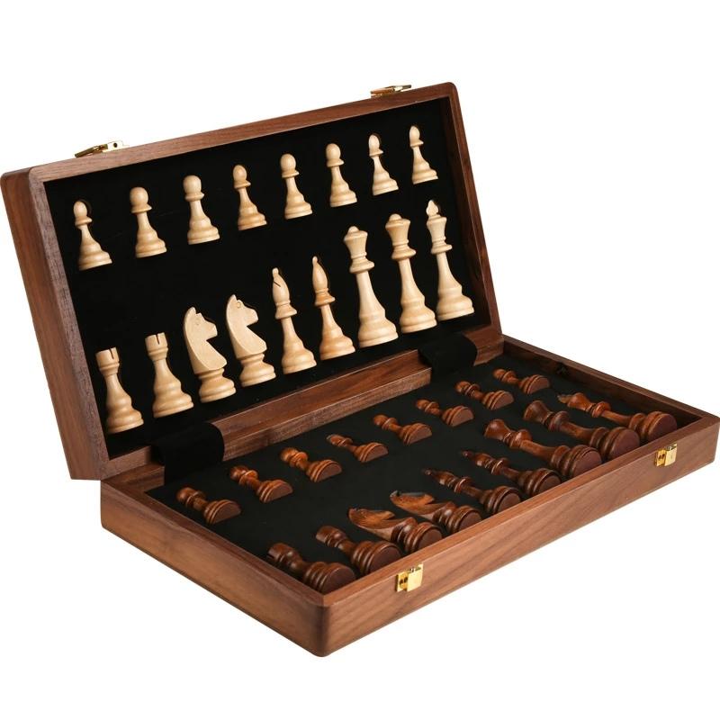 

Board Game High-Grade Set Of Solid Wood Chess Pieces Wooden Folding With More Than 2 After The Game Entertainment
