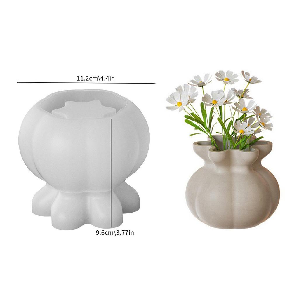 Creative Vase Silicone Mold Lotus Lucky Bag Shaped Vase DIY Resin Plaster Clay Cement Decorative Ornament Vase Mold Home Decor