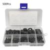 Pack of 500 Plastic Washers Washers Black Nylon Spacer Sleeves Plastic Washers Assortment Spacers 8 Size Washers Set