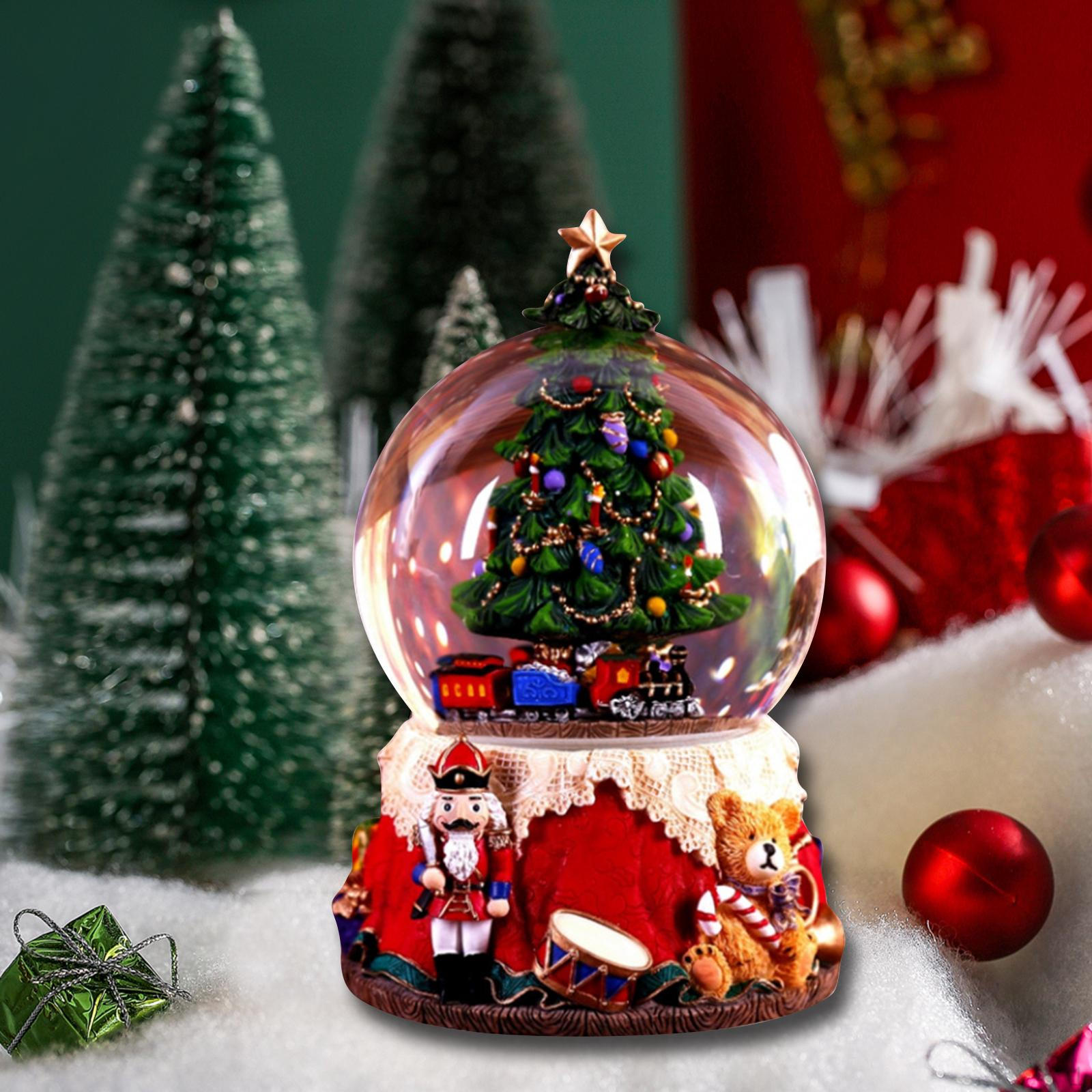 

Рождественская музыкальная шкатулка вращающаяся декоративная игрушка с огнями коллекционное украшение музыкальное для вечеринки на столе A