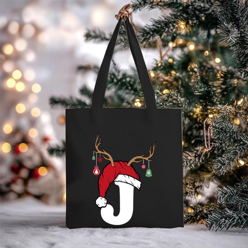 Christmas Letter Print Messenger Bag Student Casual Canvas Bag New